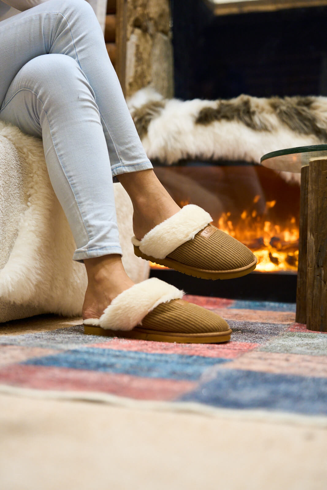 UGG Corduroy Knit Wool Blend Slipper - Chestnut