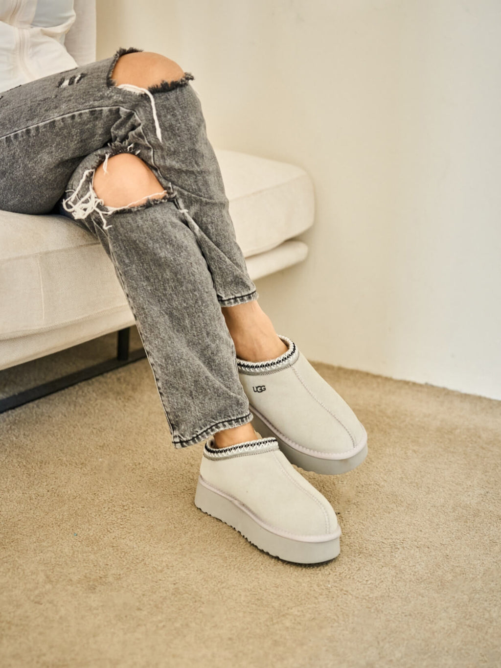 UGG Tassie X Tasman Platform Slipper Boot - Pale