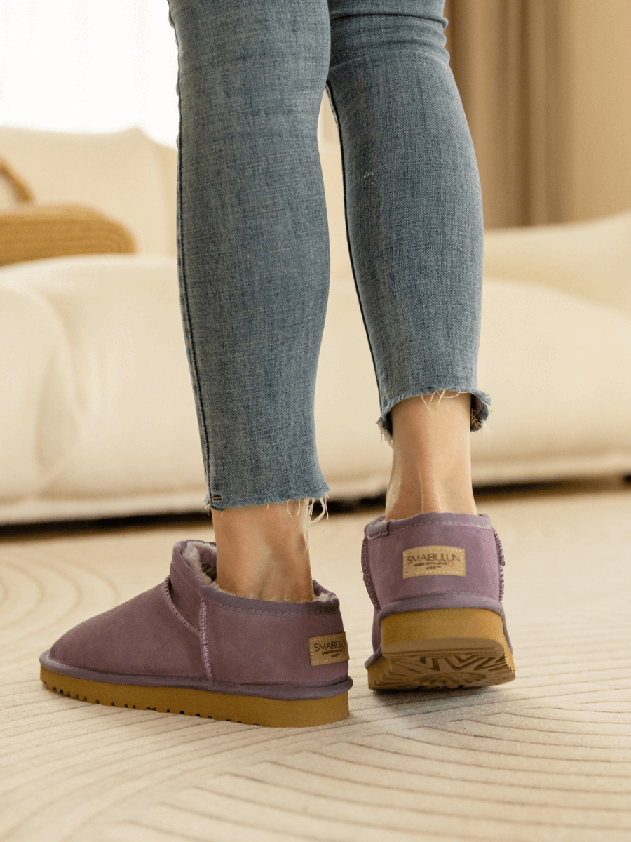 UGG Faux-Fur-Lined Suede Tasman Ankle Boot - Lavender