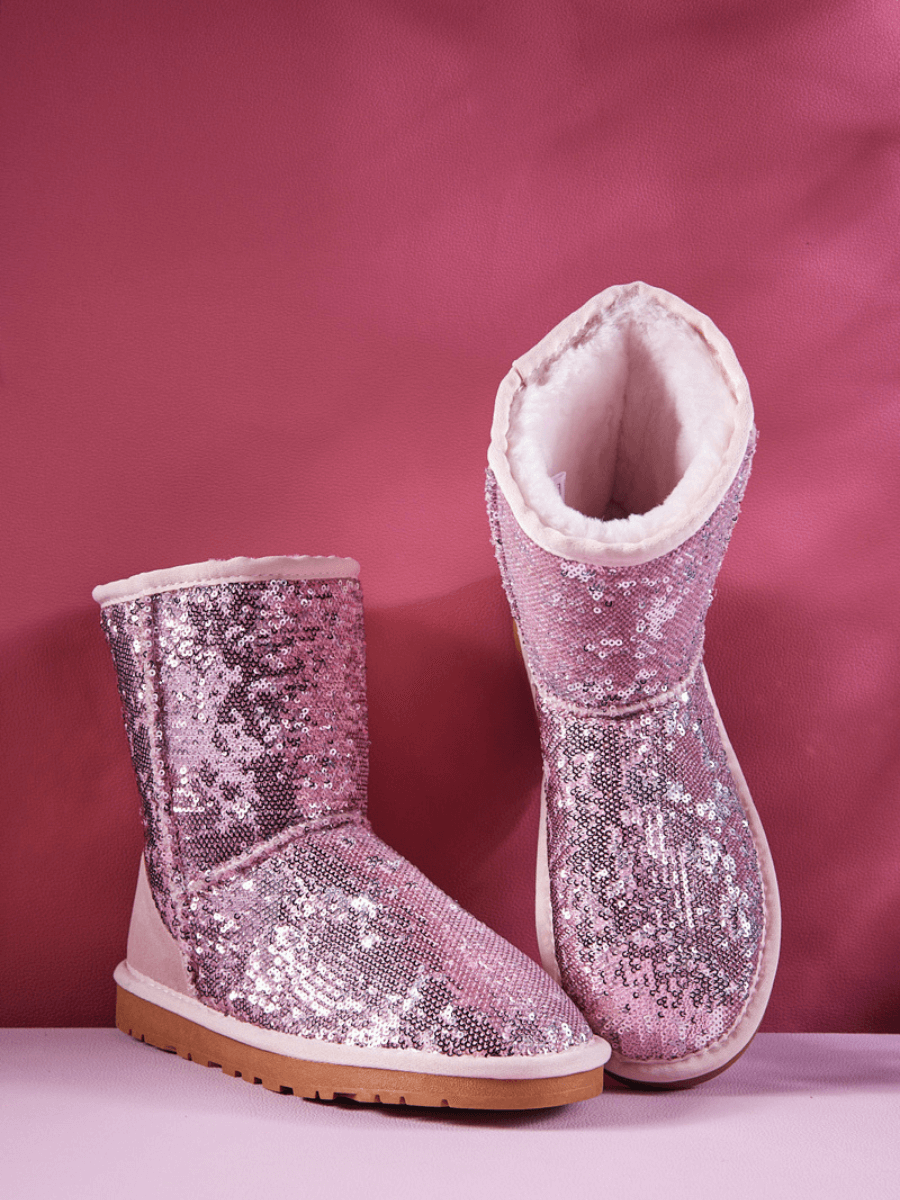 UGG Dallas Glam Sequin Shearling Boots - Pink