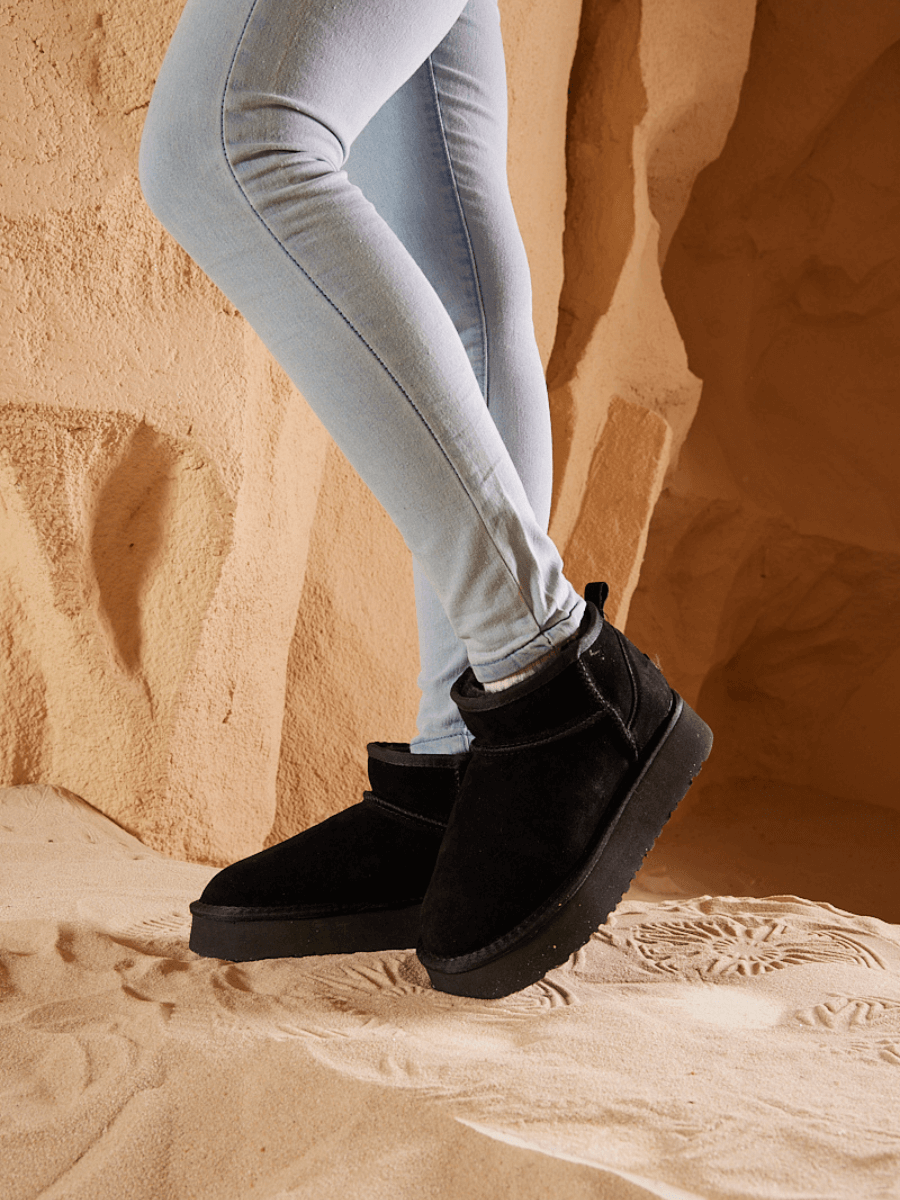 UGG Ultra Mini Platform Low Ankle Boot - Black