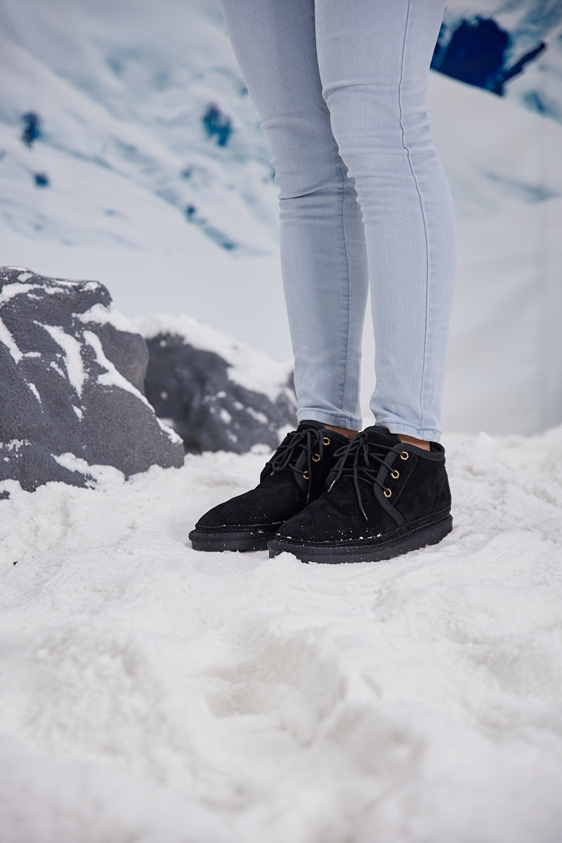 UGG Bellman Wool-Lined Lace-Up Boots - Black