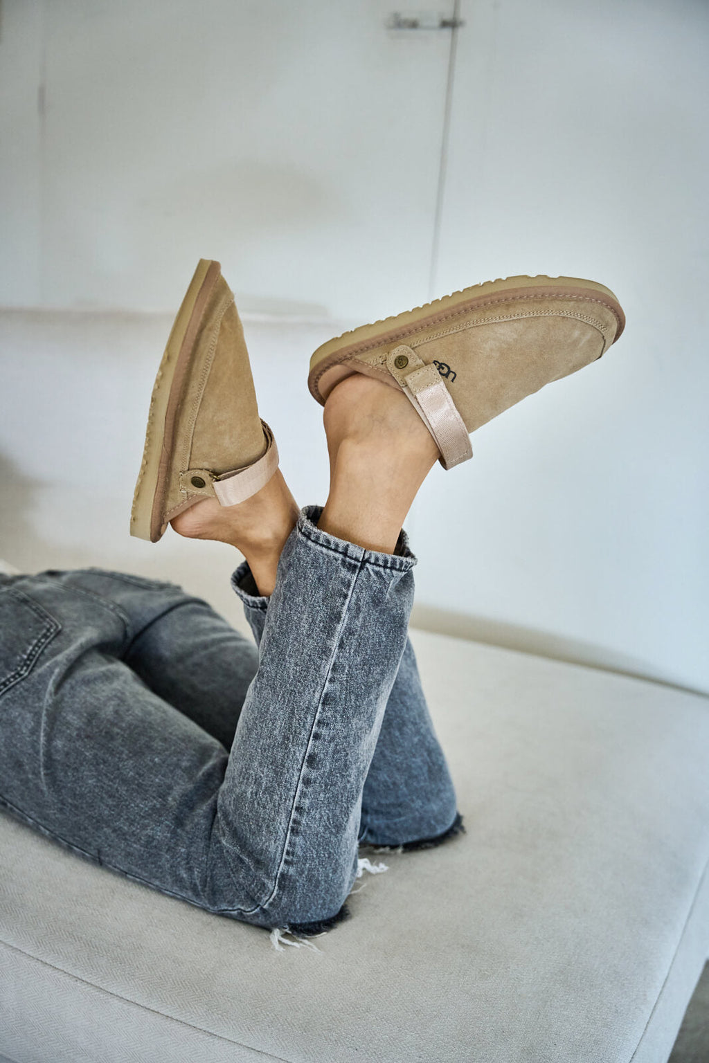 UGG Lyla Suede Slingback Scuff Slipper - Sand