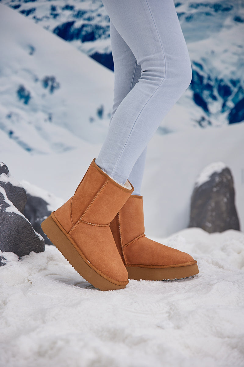 UGG Cloud Nine Platform Mini Boots - Chestnut