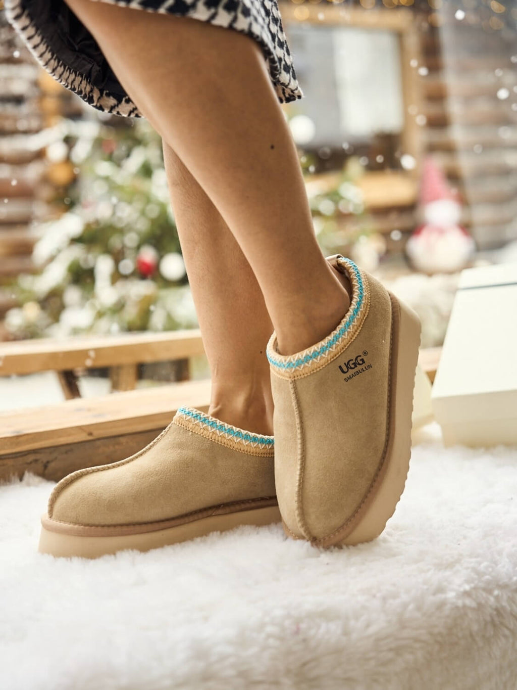 UGG Tassie X Tasman Platform Slipper Boot - Taupe