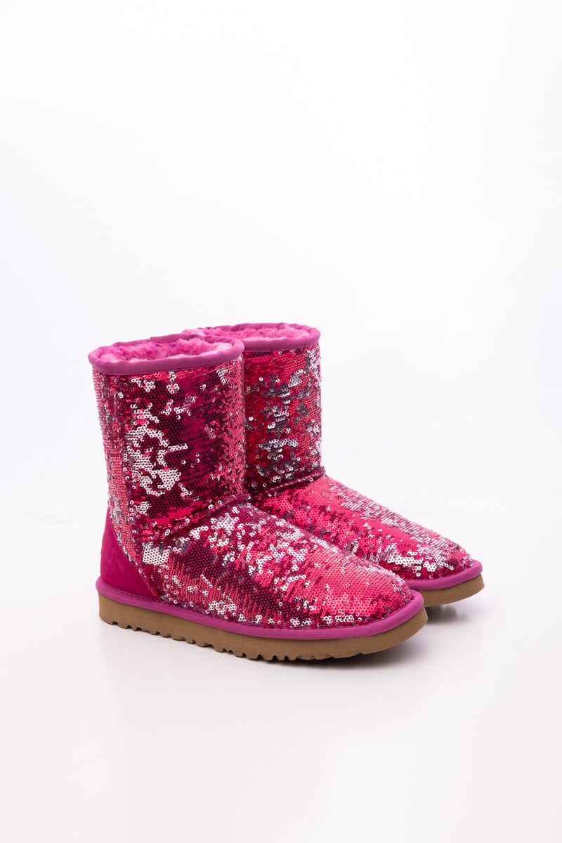 UGG Dallas Glam Sequin Shearling Boots - Rose Pink