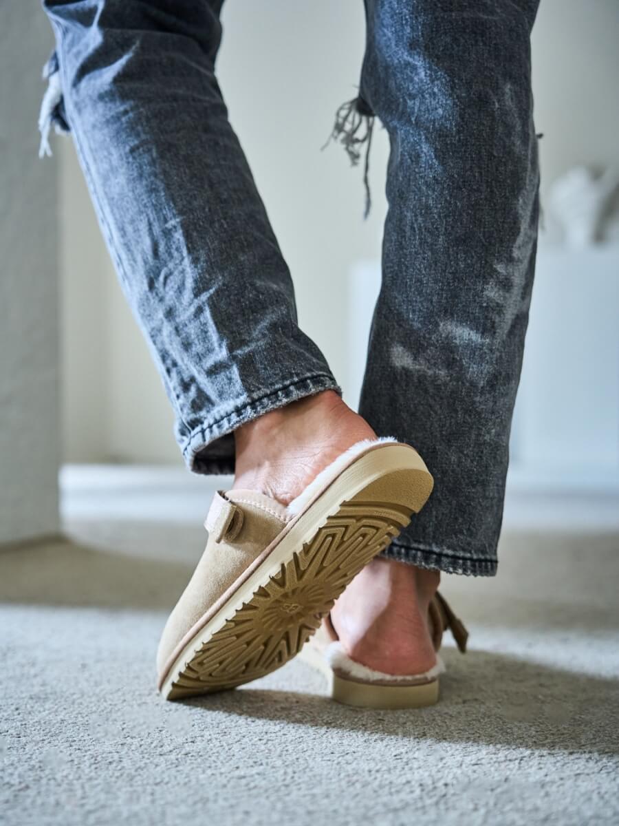 UGG Selena Wool-Lined Slingback Sandals - Sand