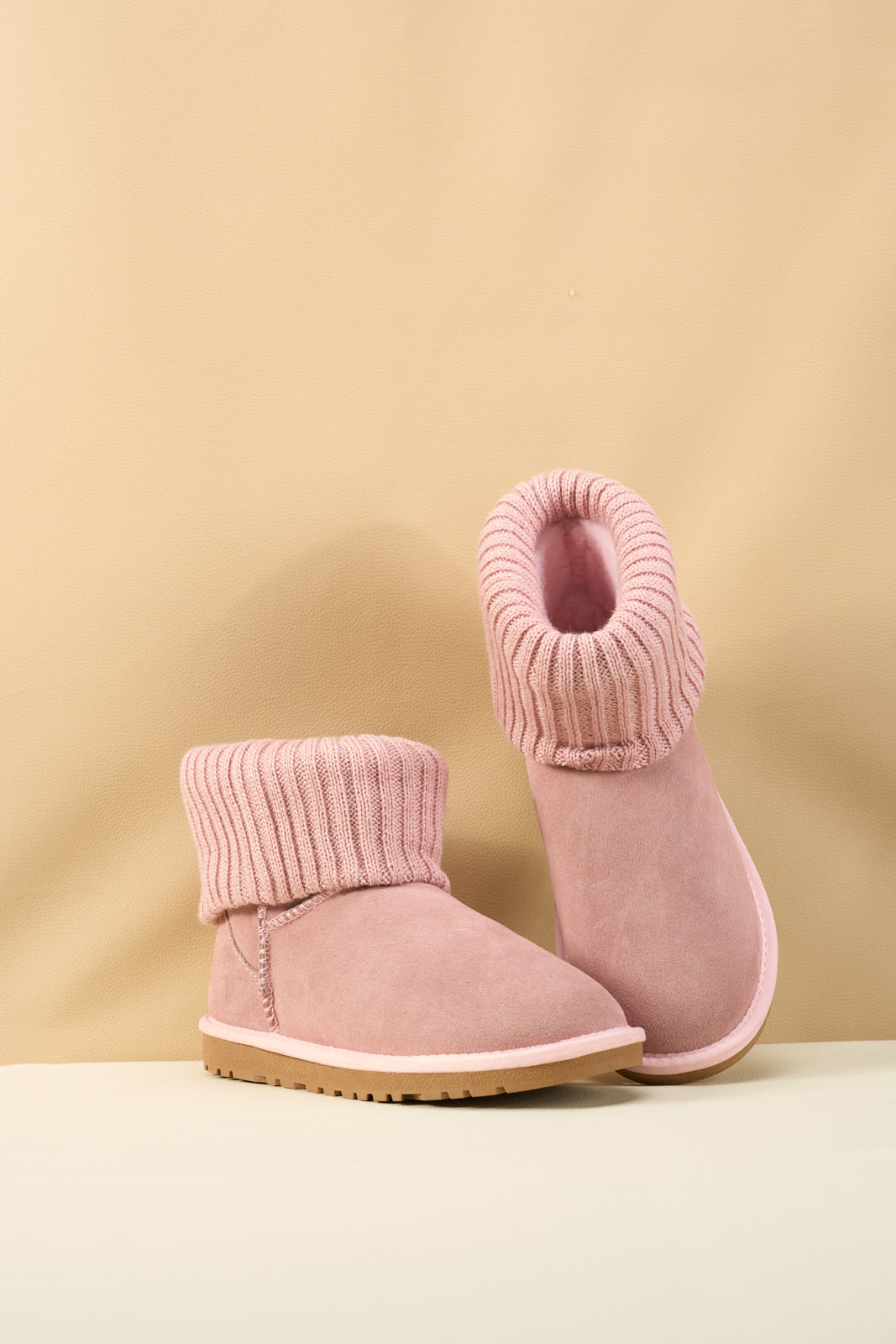UGG Ankle Knit Stocking Mini Boots - Pink