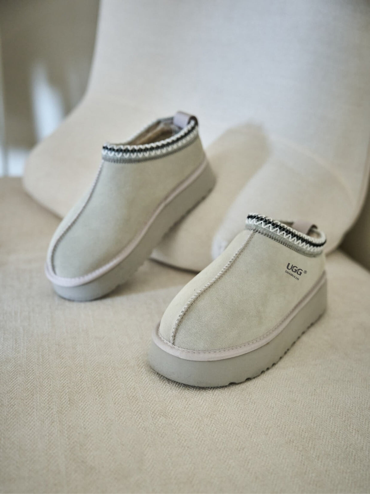 UGG Tassie X Tasman Platform Slipper Boot - Pale