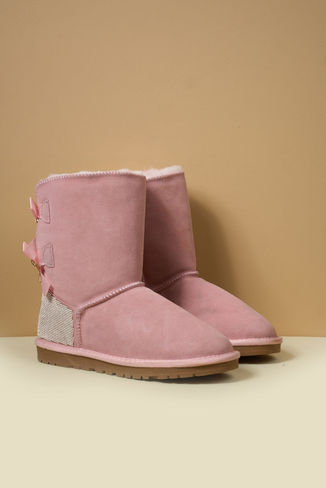 UGG Rhinestone Dual Bailey Bow Glam UGG Boots - Pink