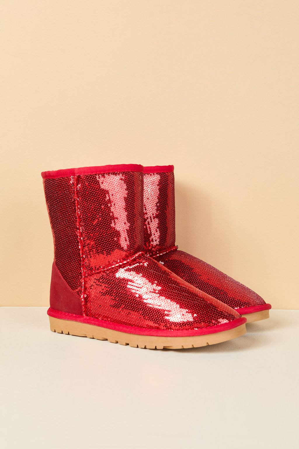 UGG Dallas Glam Sequin Shearling Boots - Crimson