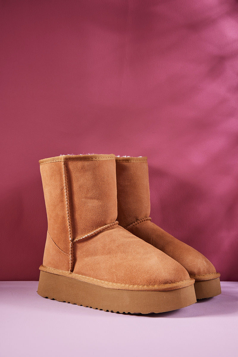 UGG Cloud Nine Platform Mini Boots - Chestnut
