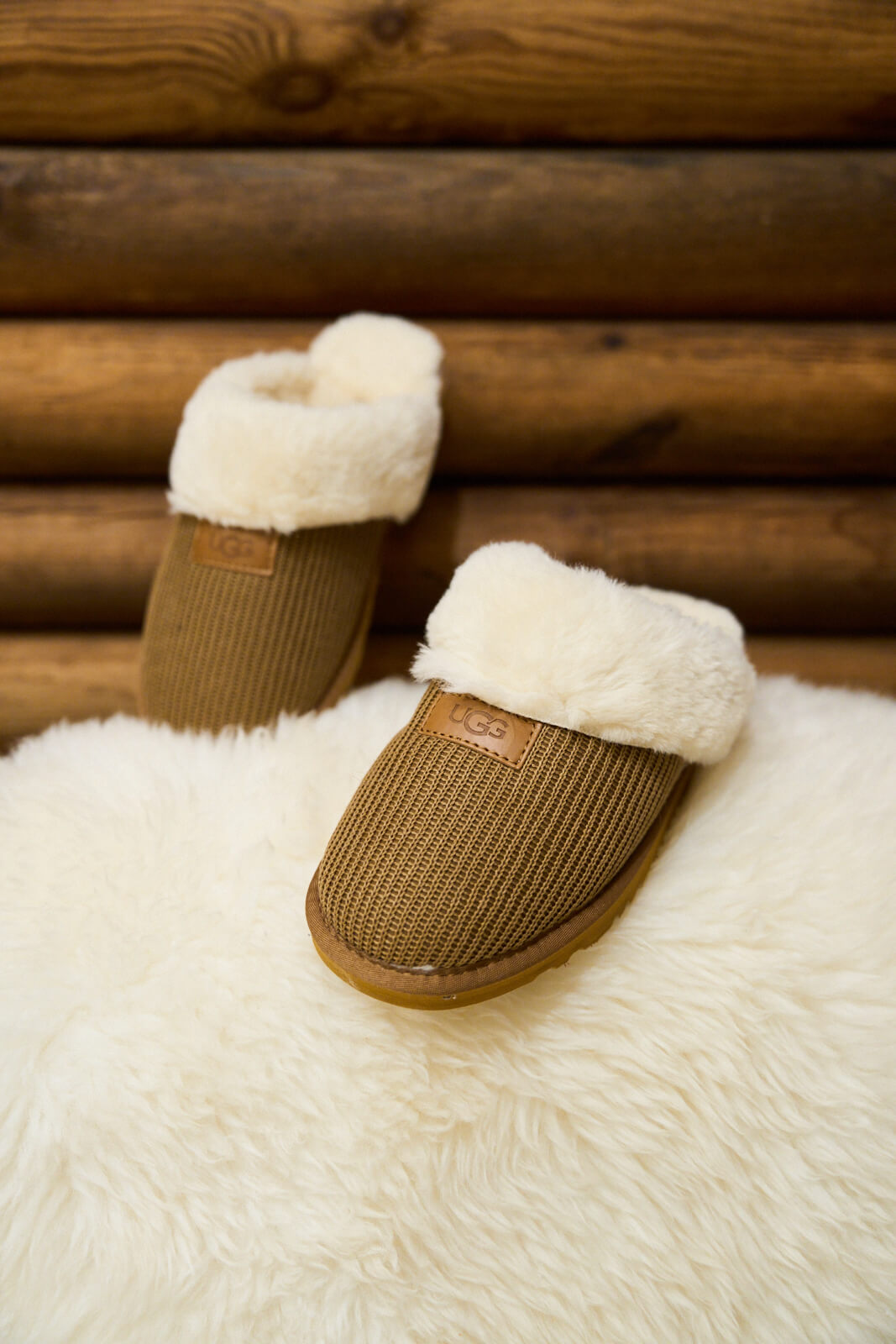 UGG Corduroy Knit Wool Blend Slipper - Chestnut
