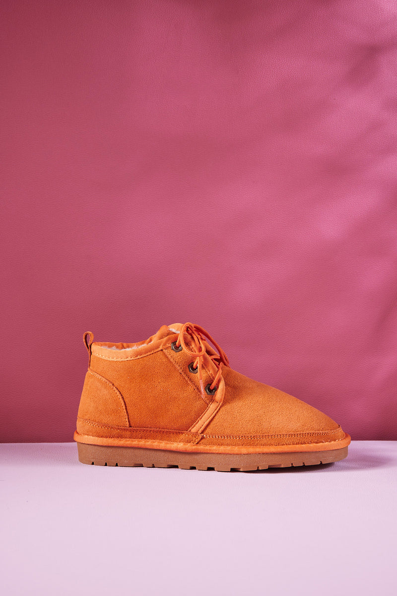 UGG Bellman Wool-Lined Lace-Up Boots - Orange