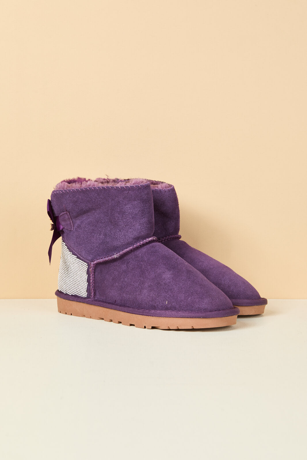UGG Rhinestone Bailey Bow Sequin UGG Boots - Purple
