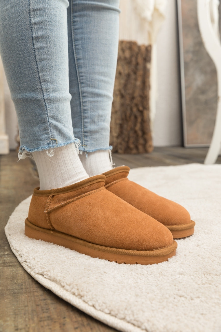 UGG Faux Fur-Lined Tasman Low Ankle Boots