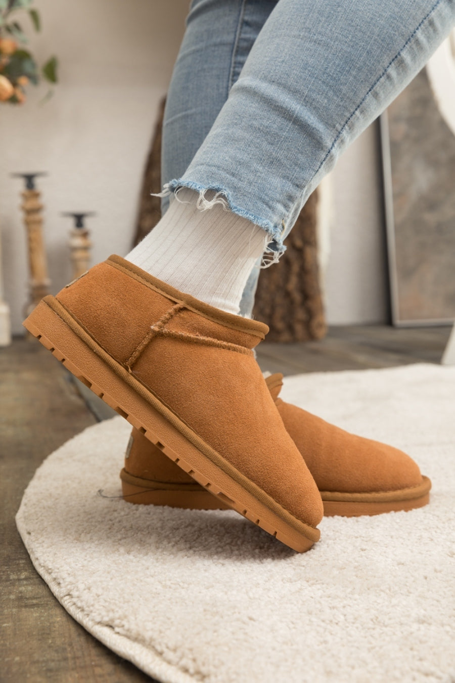 UGG Faux Fur-Lined Tasman Low Ankle Boots