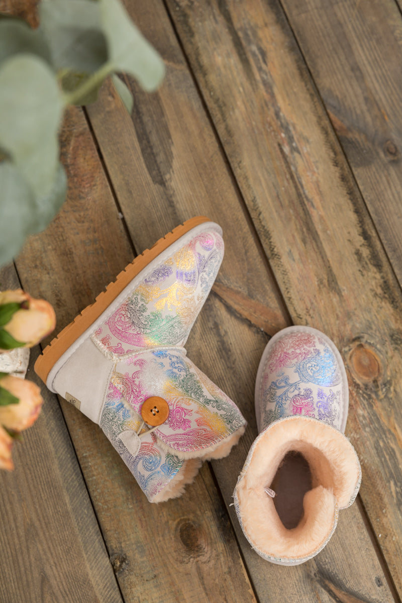 UGG Faux Fur-Lined Side Button Shearling Boots