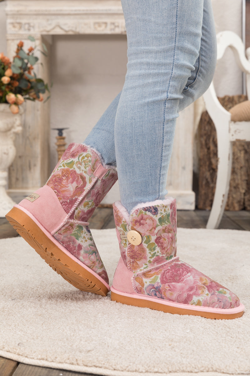 UGG Faux Fur-Lined Side Button Shearling Boot
