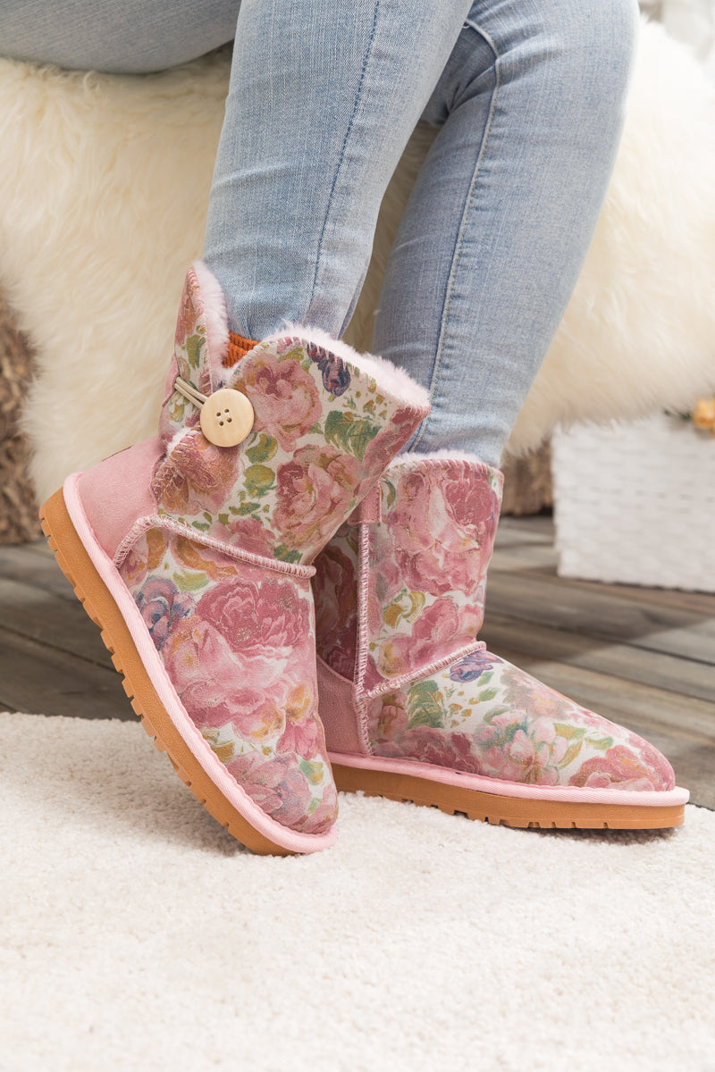UGG Faux Fur-Lined Side Button Shearling Boot