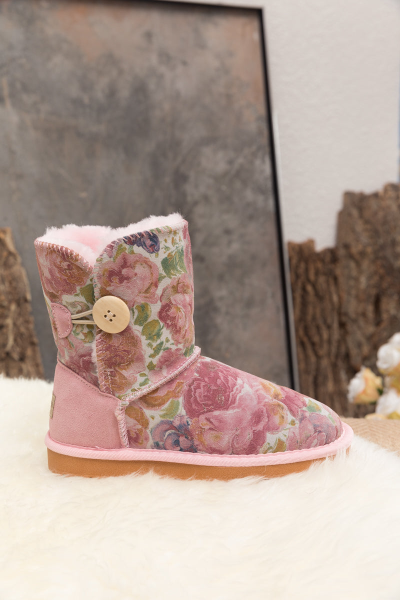 UGG Faux Fur-Lined Side Button Shearling Boot