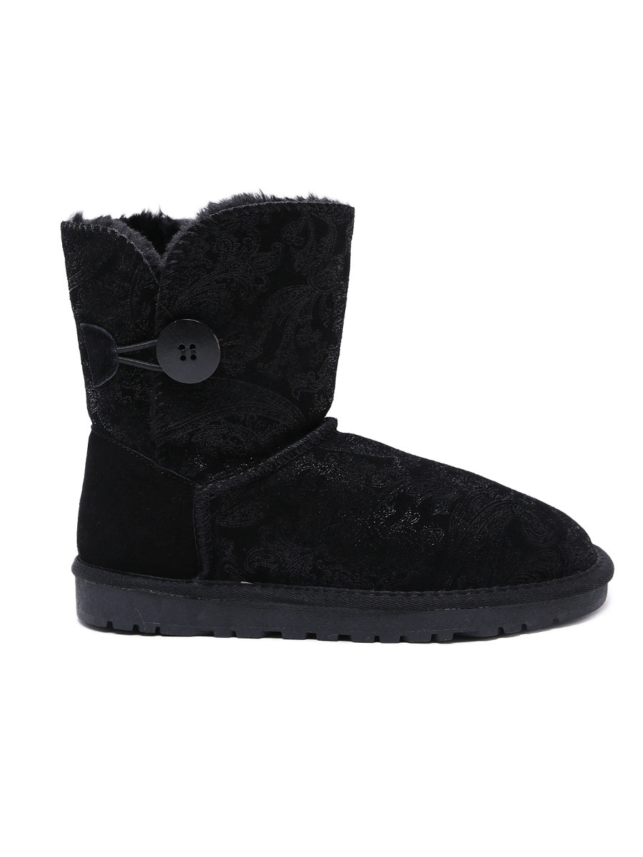 UGG Faux Fur-Lined Side Button Shearling Boots