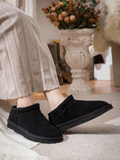 UGG Faux-Fur-Lined Suede Tasman Ankle Boot - Black