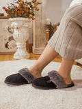 UGG Wool-Lined Tasman Suede Slipper - Black
