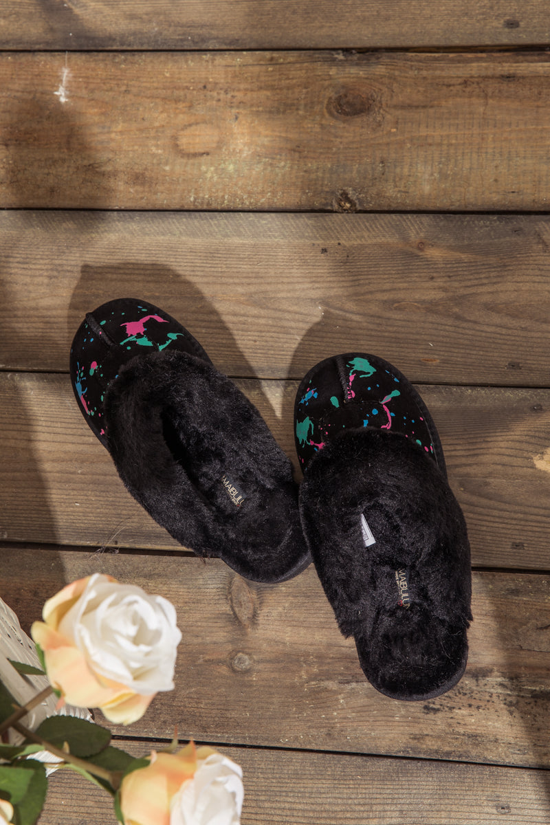UGG Faux-Fur-Lined Suede Upper Slipper - Black