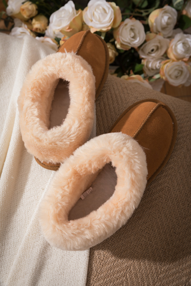 UGG Wool-Lined Suede Tasman Slipper Loafer - Chestnut
