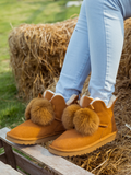 UGG Faux Fur Balls Suede Boot - Chestnut