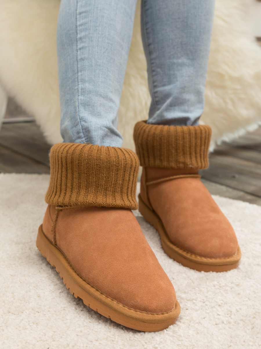 UGG Faux Fur Knit Ankle Mini Boots