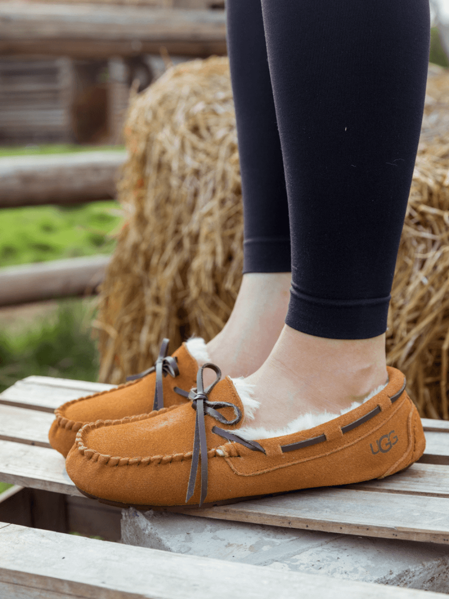 UGG Wool-Lined Suede Moccasin - Chestnut