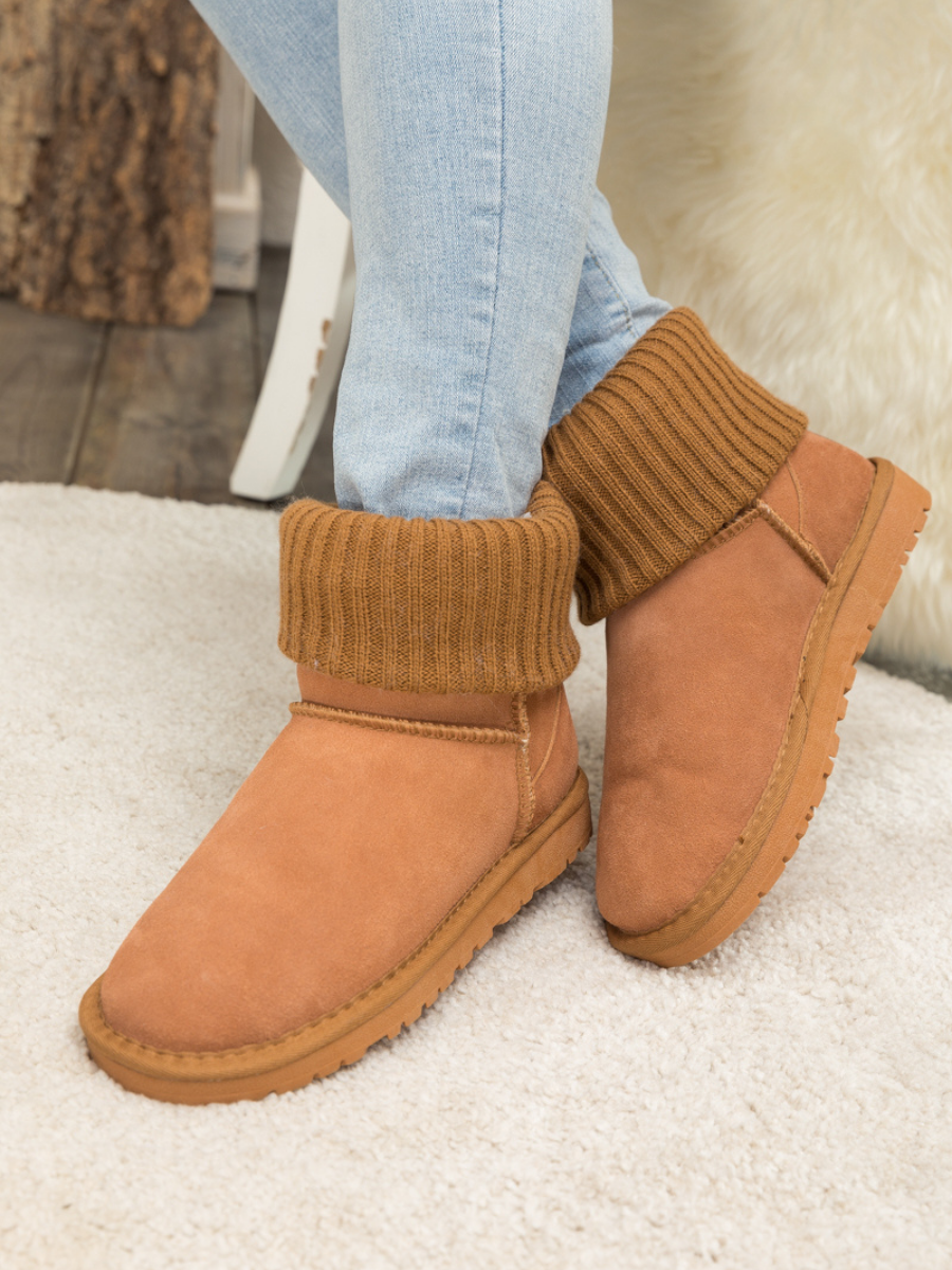 UGG Faux Fur Knit Ankle Mini Boots