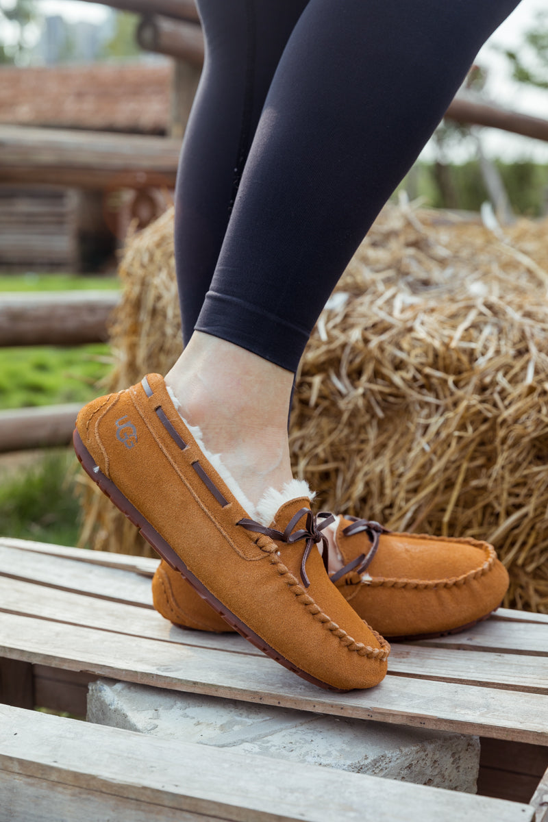 UGG Wool-Lined Suede Moccasin - Chestnut