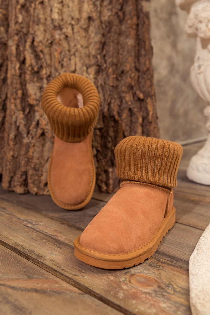 UGG Faux Fur Knit Ankle Mini Boots