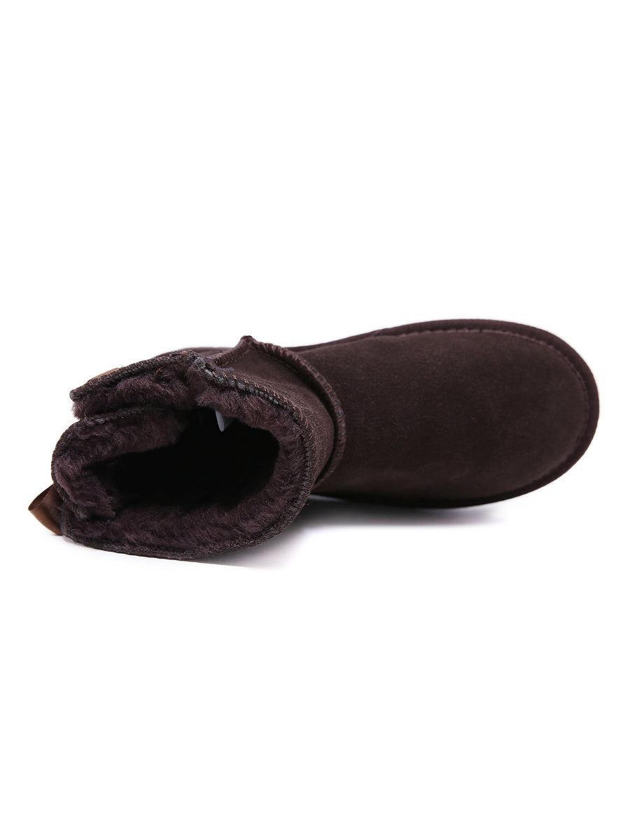 UGG Ribbon Bow Faux Fur-Lined Mini UGG Boots