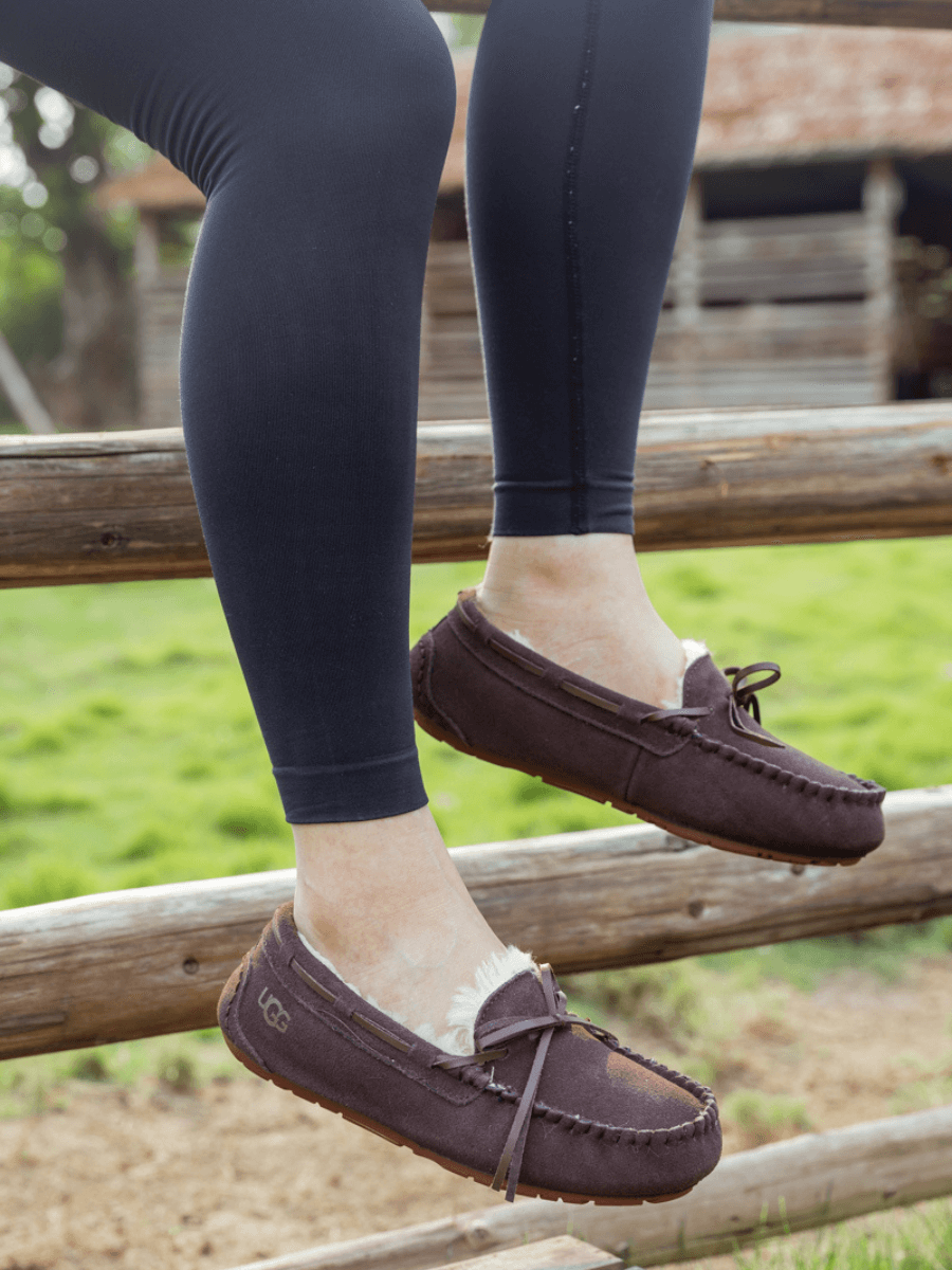 UGG Wool-Lined Suede Moccasin - Chocolate