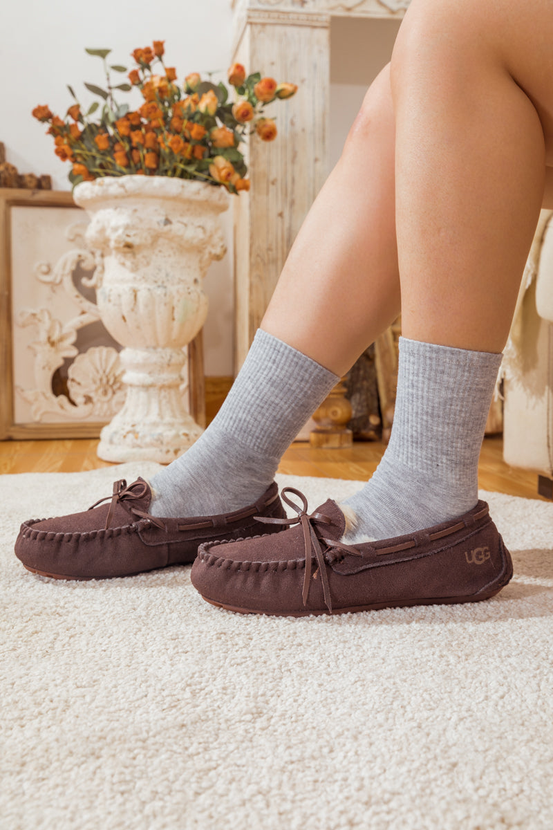 UGG Wool-Lined Suede Moccasin - Chocolate