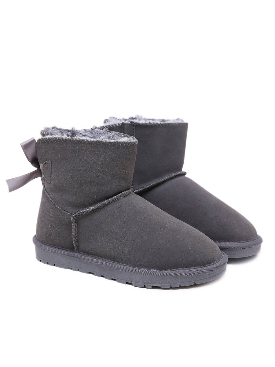 UGG Ribbon Bow Faux Fur-Lined Mini UGG Boots