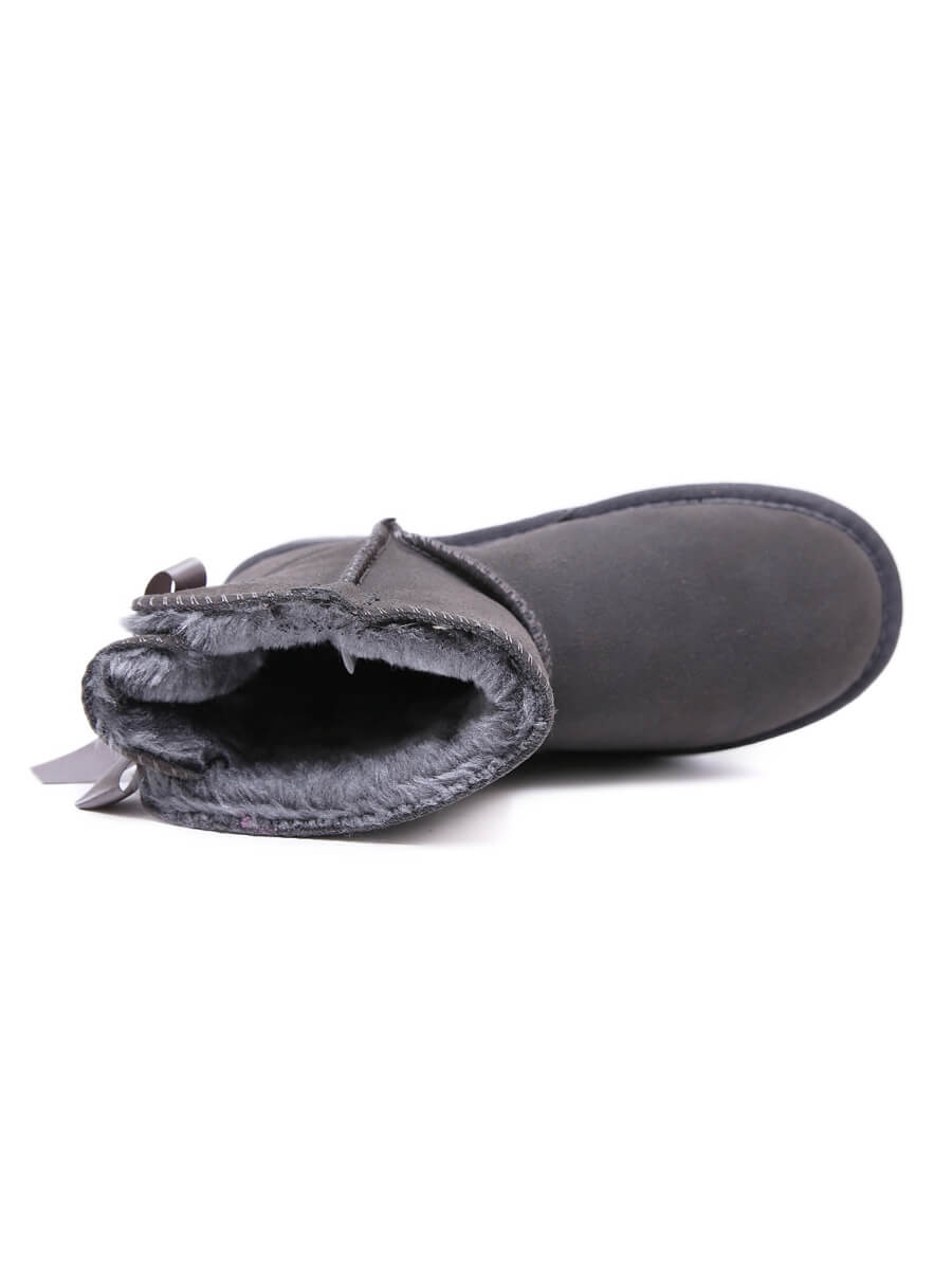 UGG Ribbon Bow Faux Fur-Lined Mini UGG Boots