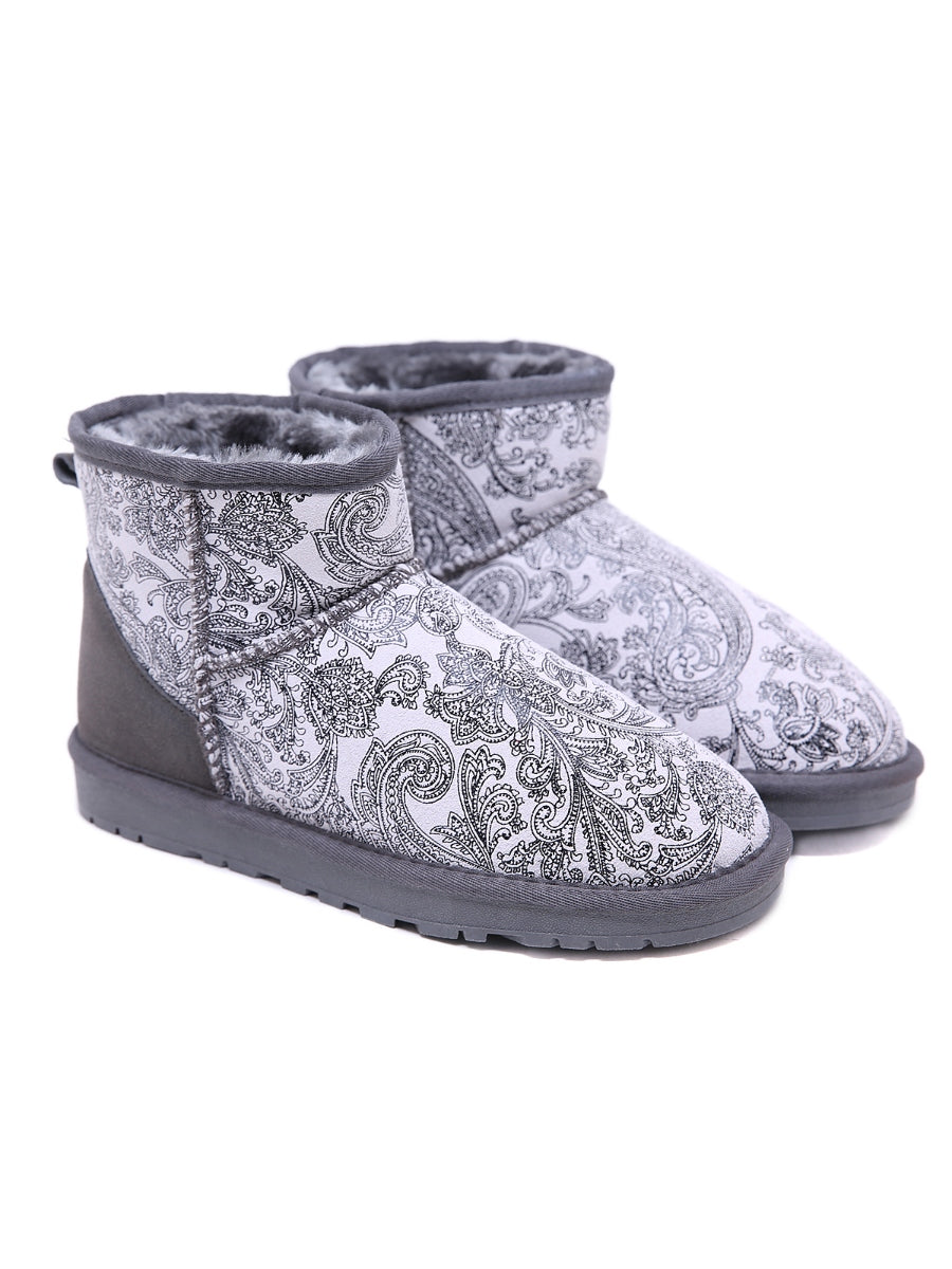 UGG Embroidered Faux Fur-Lined Leather Suede Boot