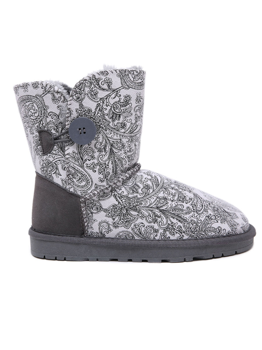 UGG Faux Fur-Lined Side Button Shearling Boots
