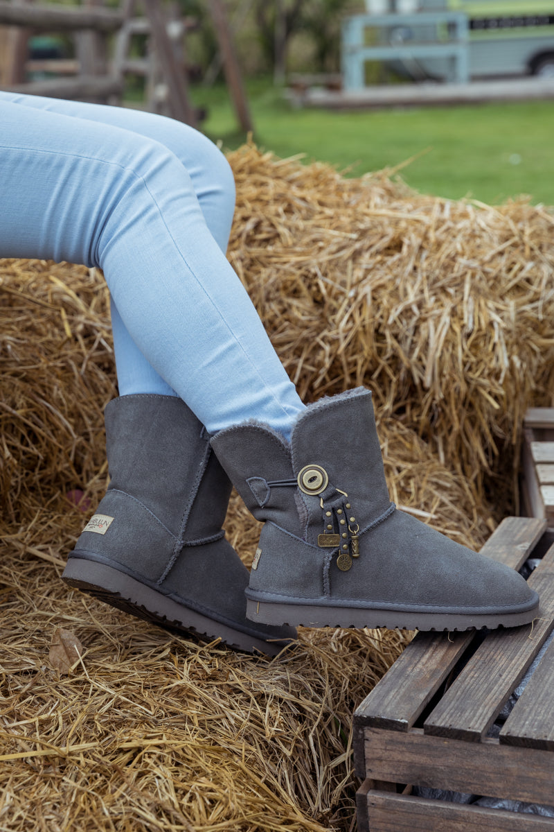 UGG Faux Fur-Lined Cooper Lock Tassel Boot - Grey