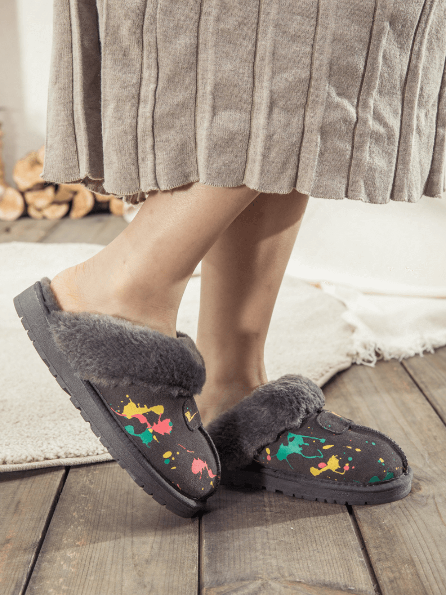 UGG Faux-Fur-Lined Suede Upper Slipper - Grey