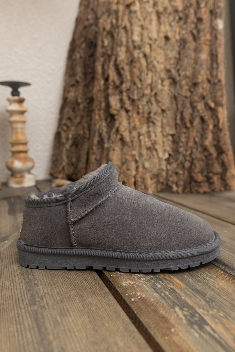 UGG Faux-Fur-Lined Suede Tasman Ankle Boot - Grey