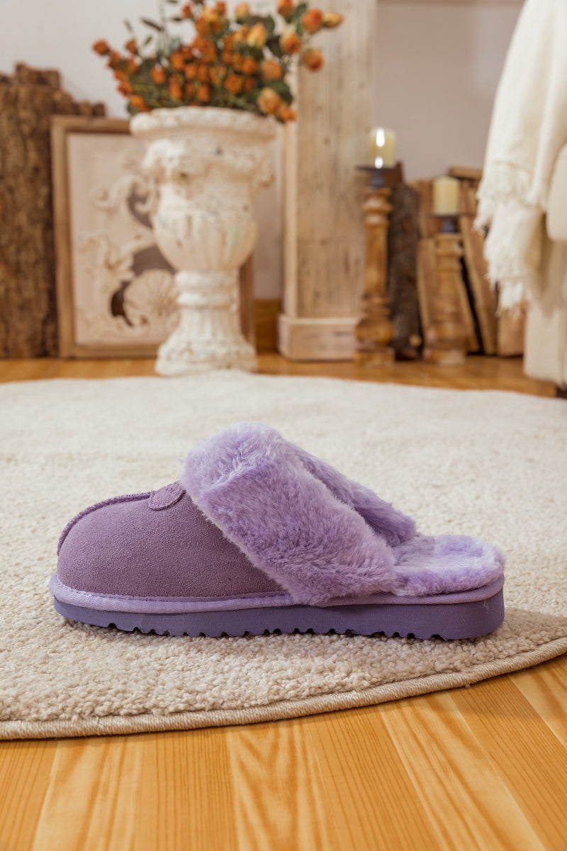 UGG Wool-Lined Suede Slipper - Lavender