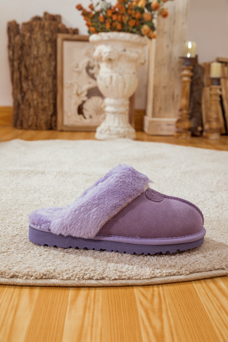 UGG Wool-Lined Suede Slipper - Lavender
