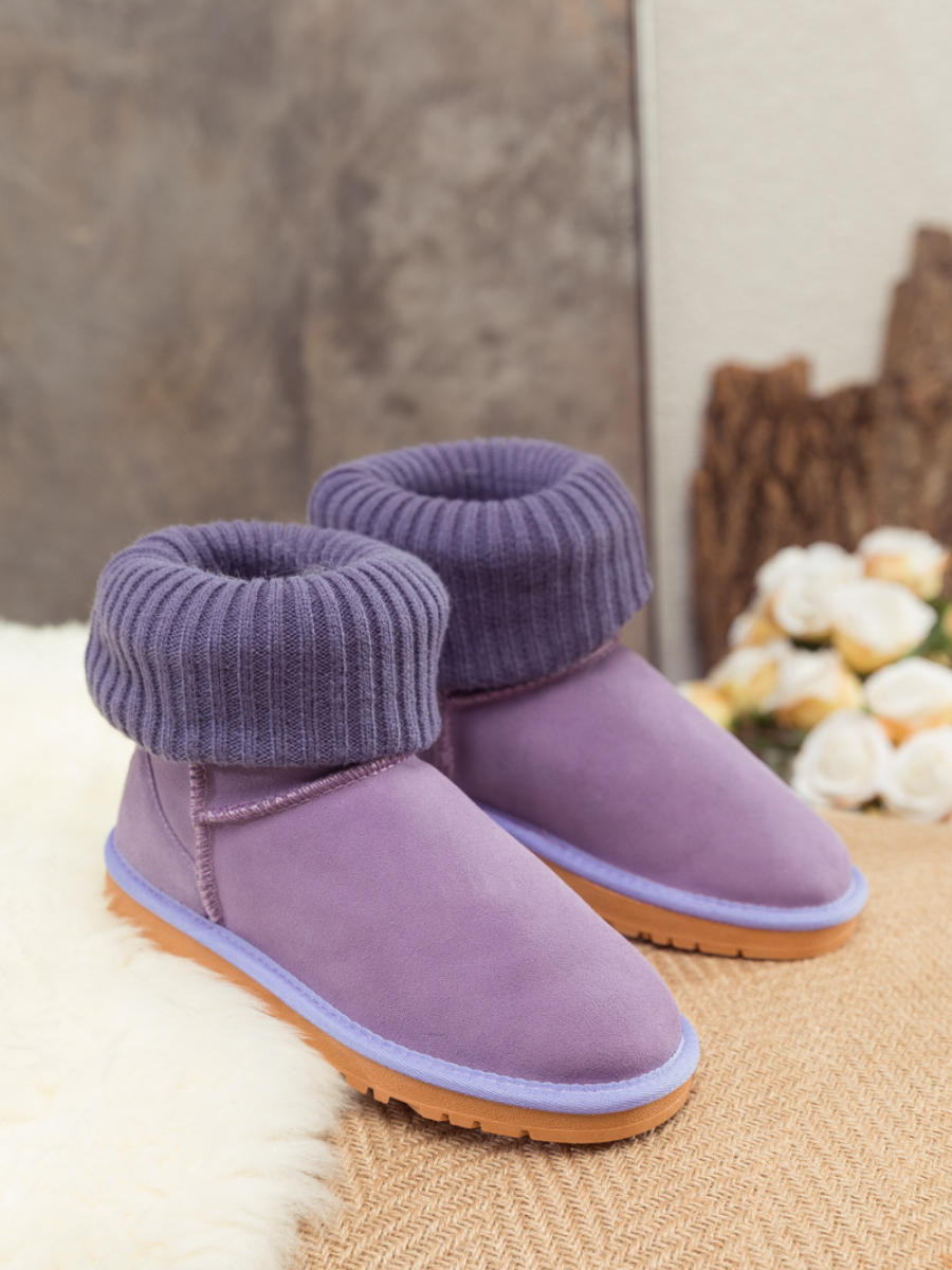 UGG Ankle Knit Stocking Mini Boots - Lavender