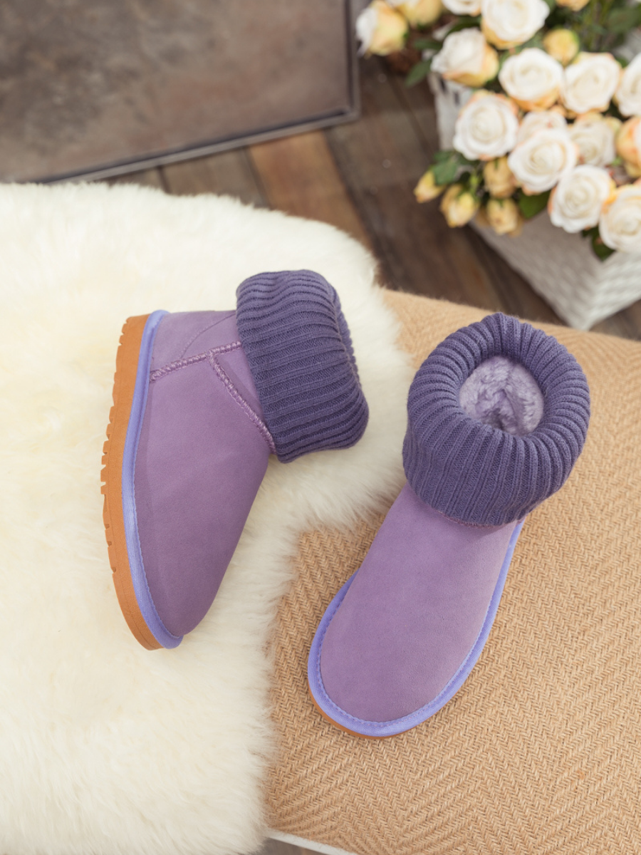 UGG Ankle Knit Stocking Mini Boots - Lavender